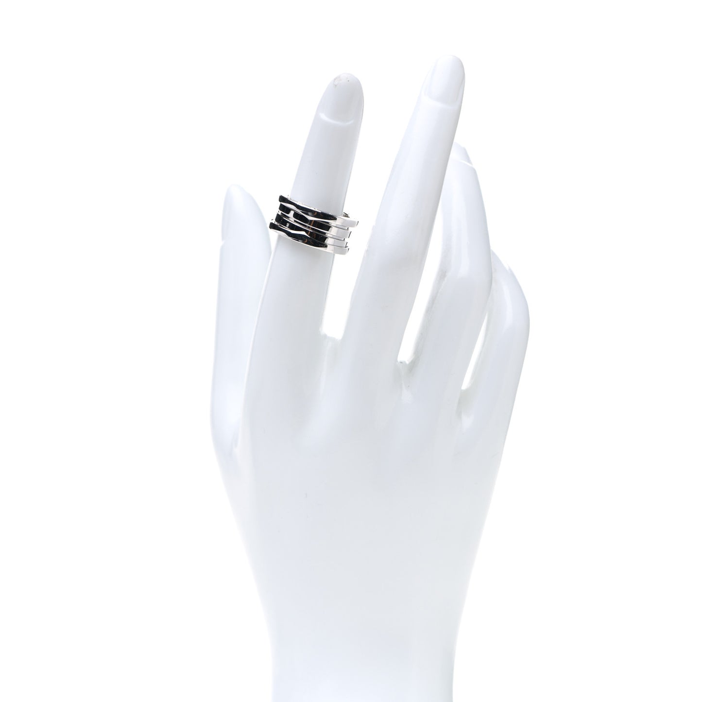 18K White Gold B.Zero1 Three-Band Ring 51 5.75