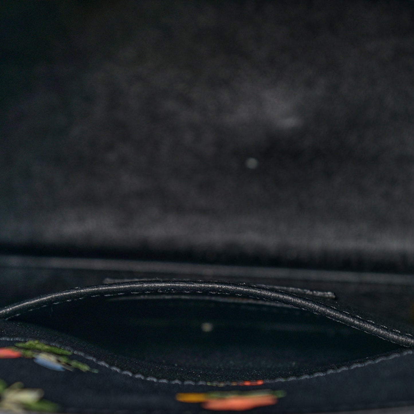 Calfskin Prairie Printed Nano Sac De Jour Black