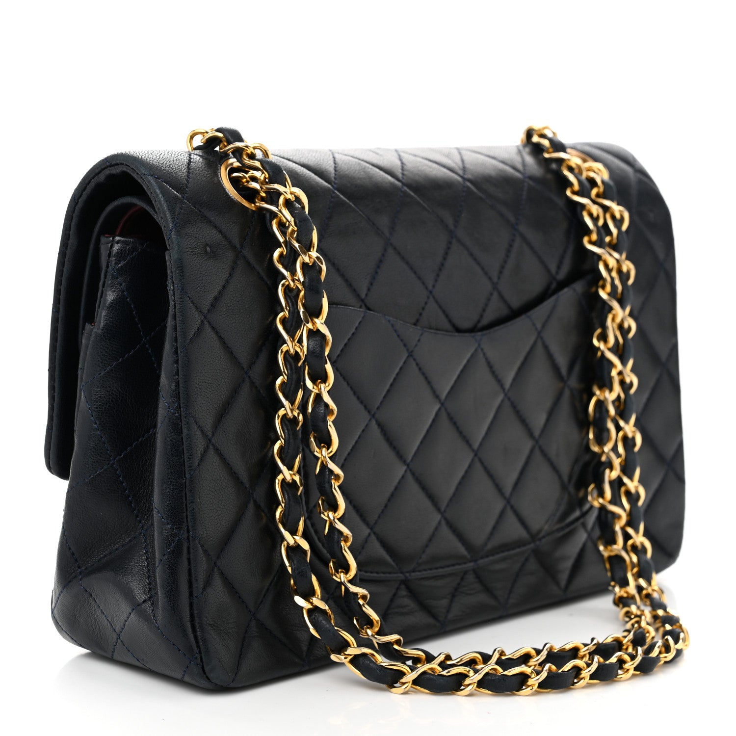 Chanel Lambskin Quilted Medium Double Flap Navy 2 of 11