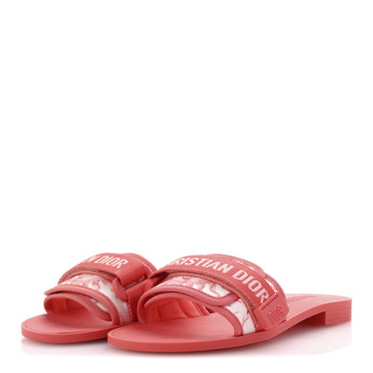 Christian Dior Technical Stretch Fabric Dio(r)evolution Toile De Jouy Slide Sandals 35 Coral 4 of 11