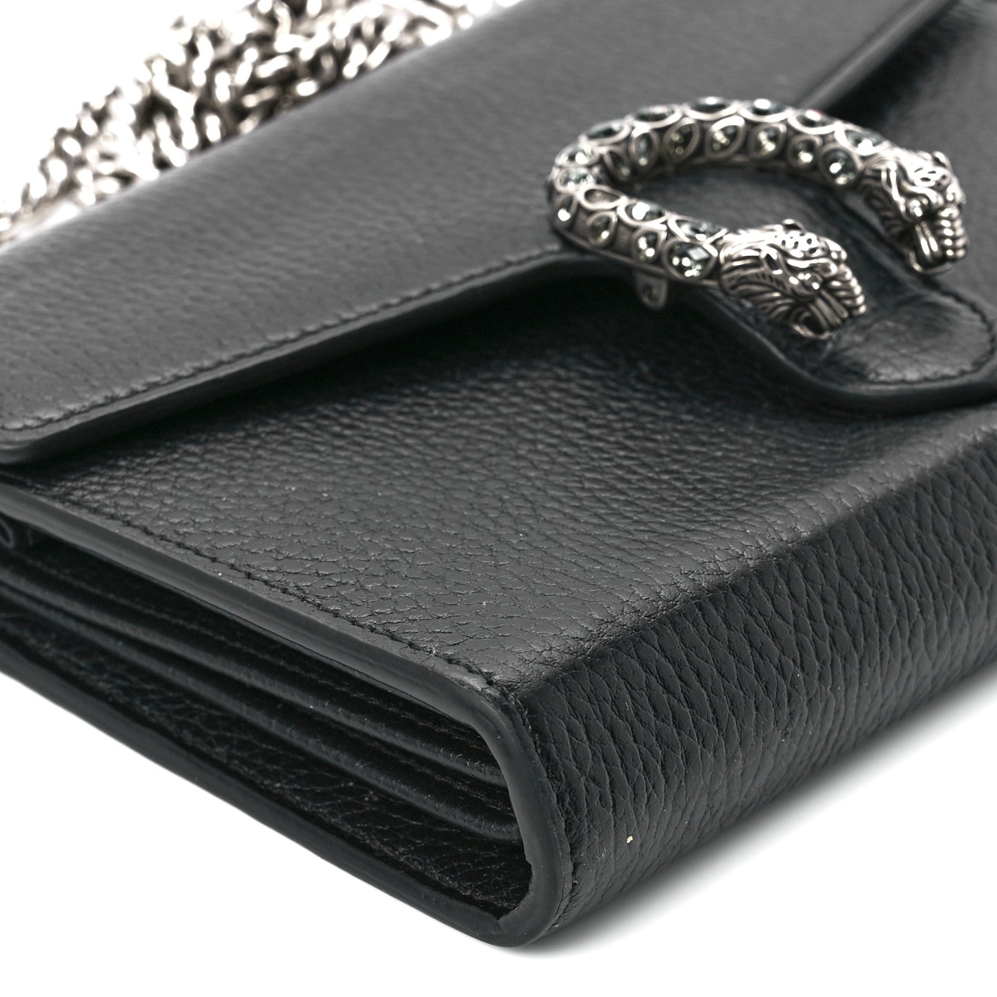 Calfskin Mini Dionysus Chain Wallet Black