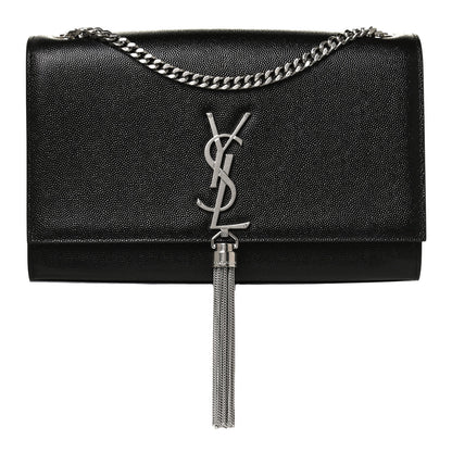Saint Laurent Grain De Poudre Medium Classic Monogram Kate Tassel Satchel Black 1 of 9