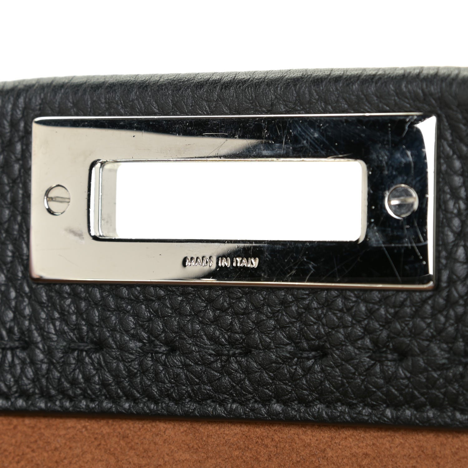 Fendi Cuoio Romano Selleria Bi-Color Large Peekaboo Iconic Satchel Black Mou 5 of 8