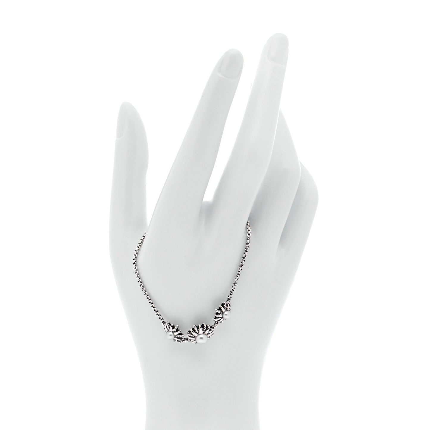 Sterling Silver Pearl Starburst Bracelet