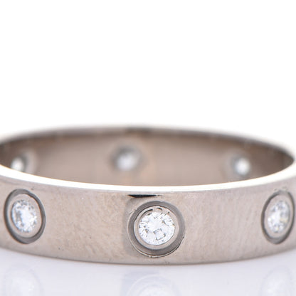 Cartier 18K White Gold 8 Diamond 4mm Wedding Band LOVE Ring 51 5.75 5 of 5