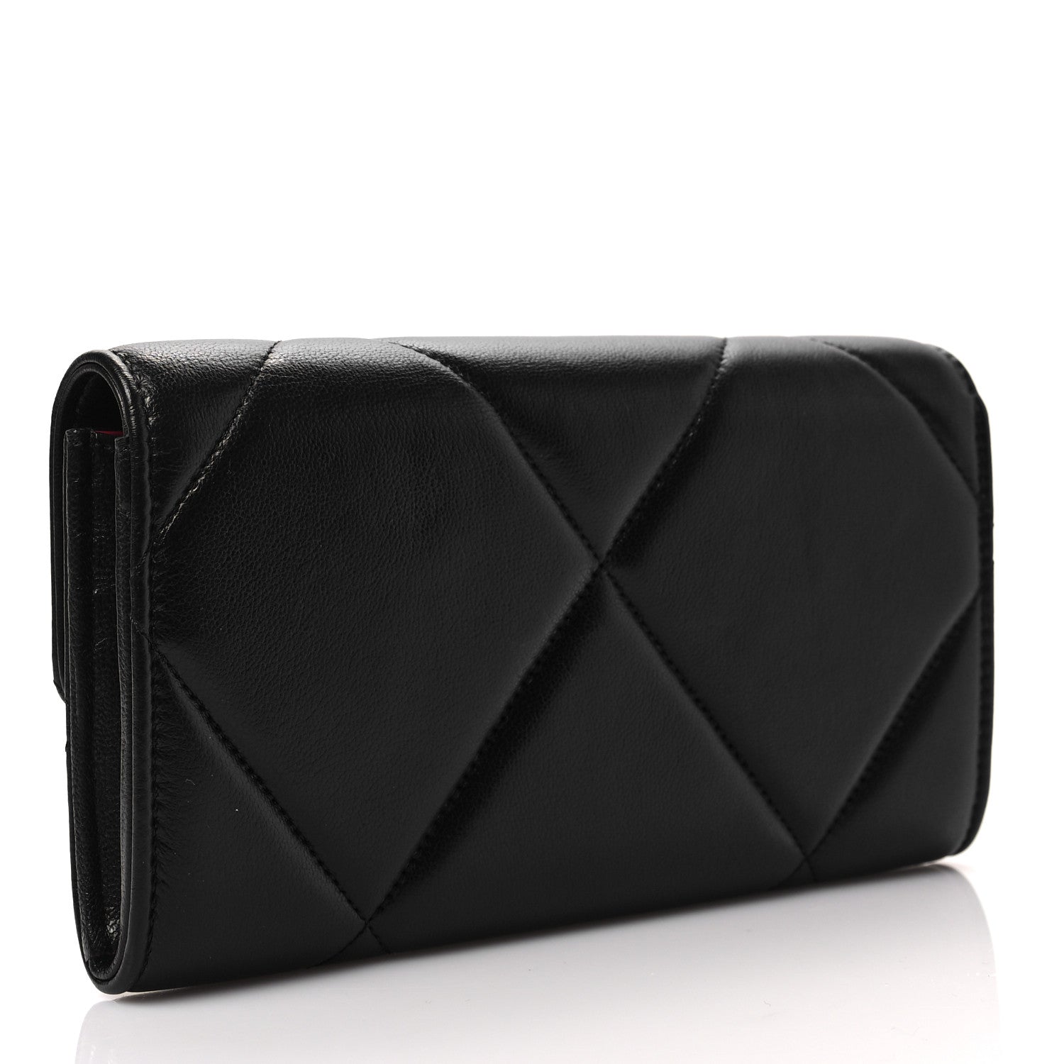 Chanel Lambskin Quilted Chanel 19 Flap Wallet Black 3 of 8