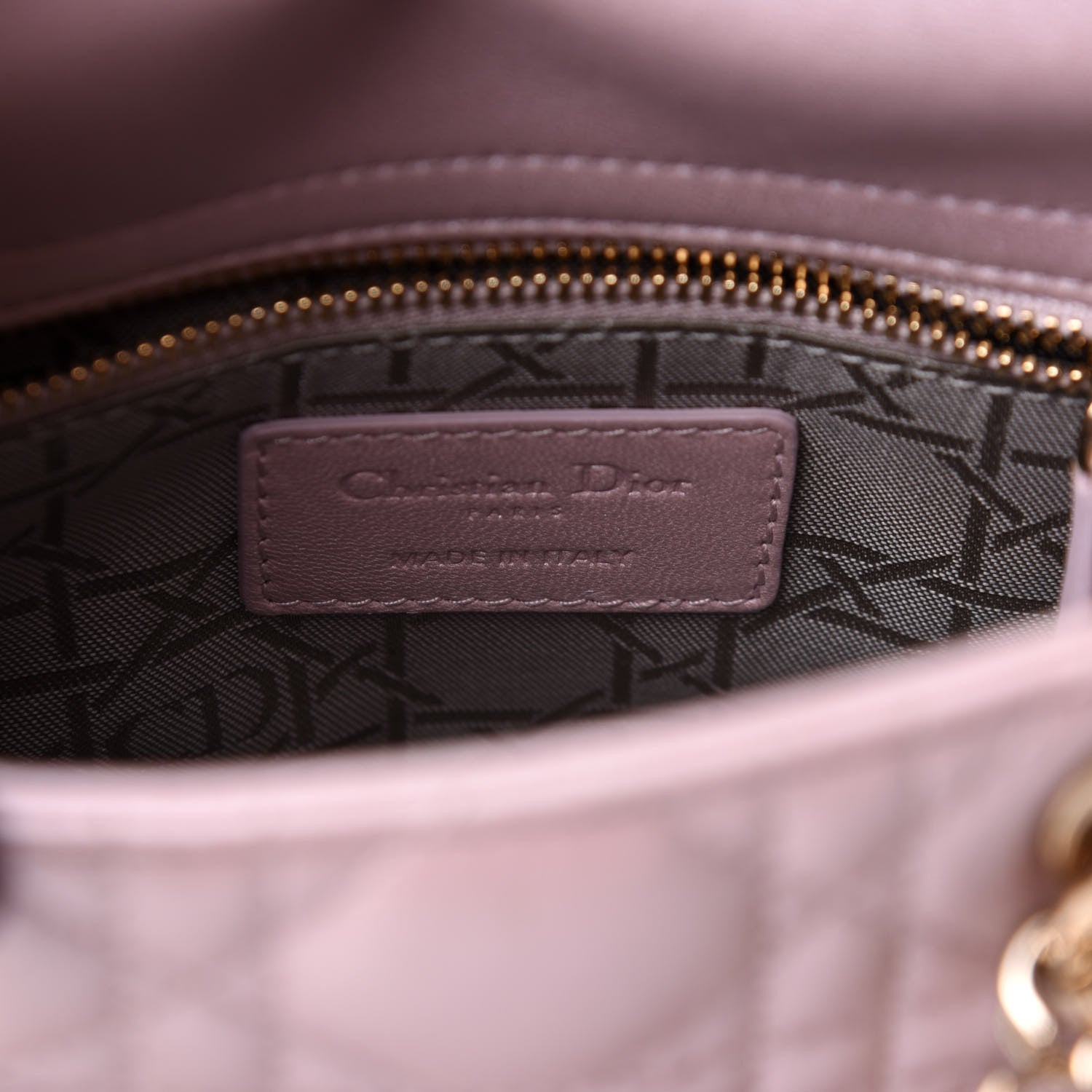Christian Dior Metallic Lambskin Cannage Mini Lady Dior Lotus 8 of 12