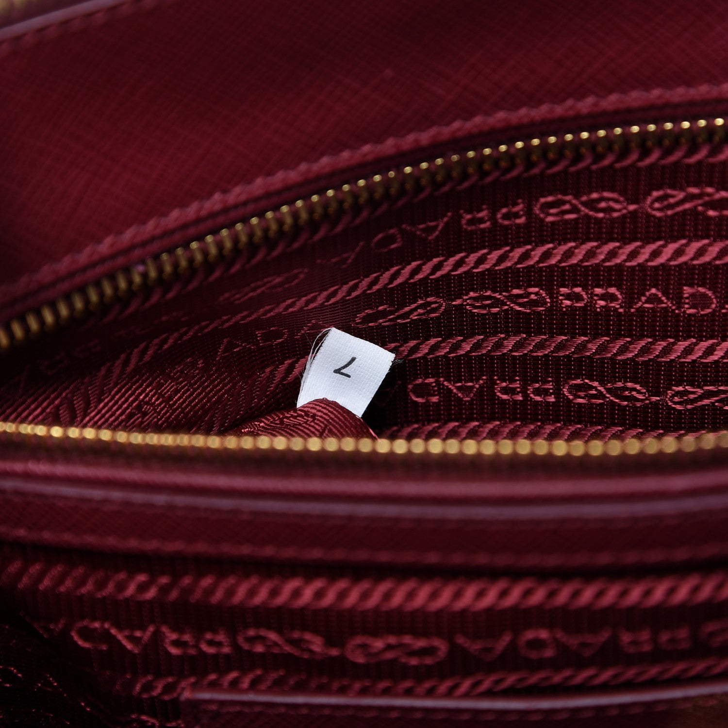 Prada Saffiano Bi-Color Large Galleria Double Zip Tote Cerise Fuoco 9 of 11