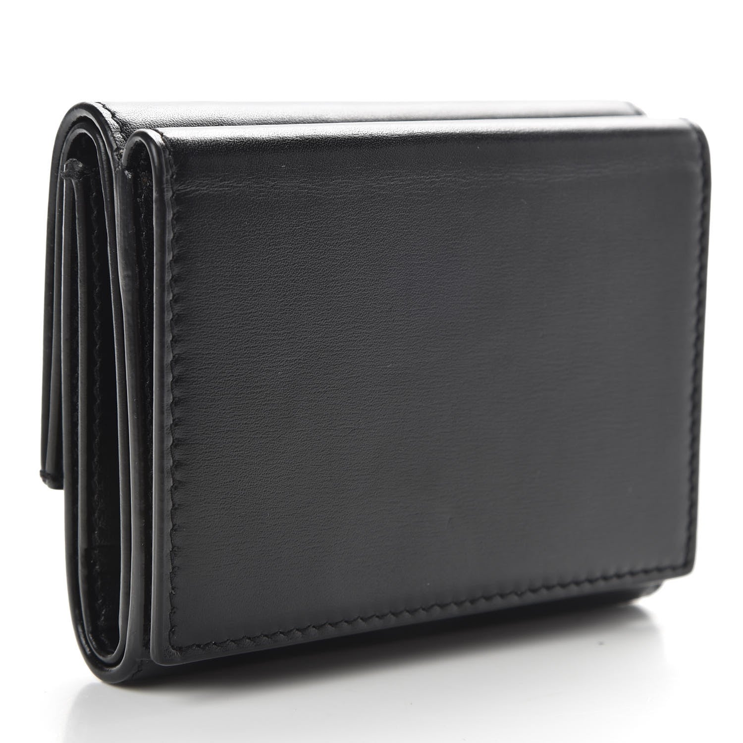Saint Laurent Smooth Calfskin Monogram Tiny Tri Fold Wallet Black 3 of 7