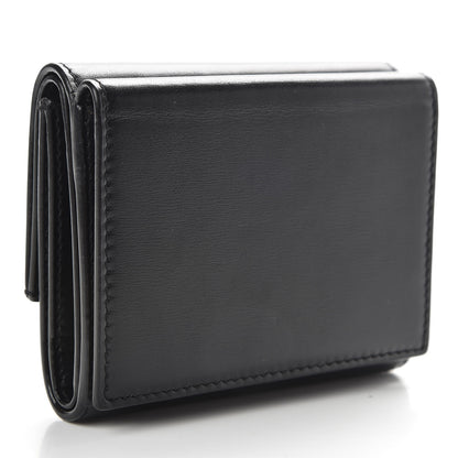 Saint Laurent Smooth Calfskin Monogram Tiny Tri Fold Wallet Black 3 of 7