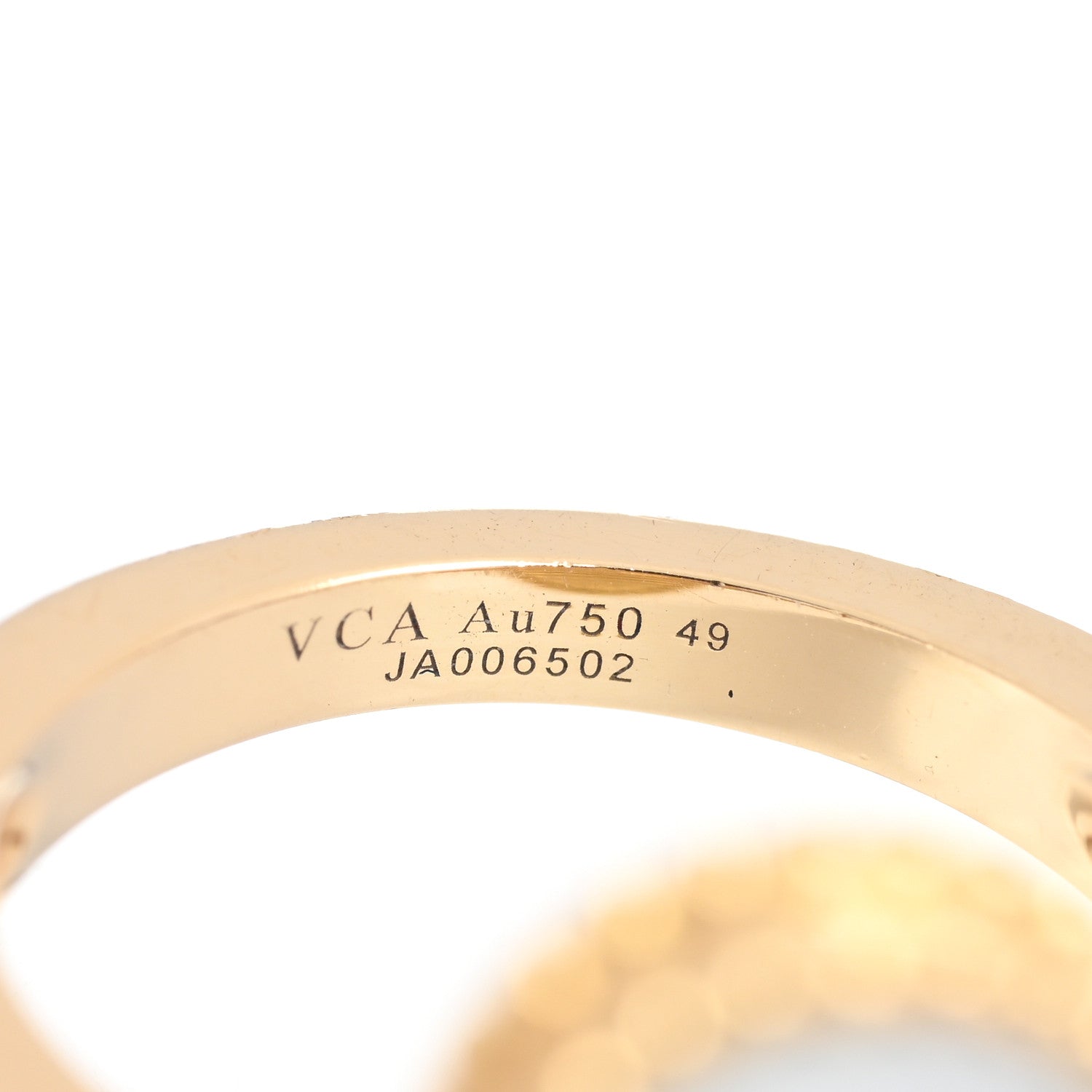 Van Cleef & Arpels 18K Yellow Gold Mother of Pearl Magic Alhambra Ring 49 5 6 of 6