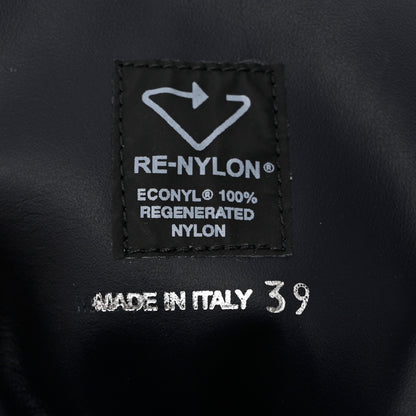 Prada Spazzolato Re-Nylon Metal Triangle Logo Womens 50mm Combat Boots 39 Bleu 6 of 9