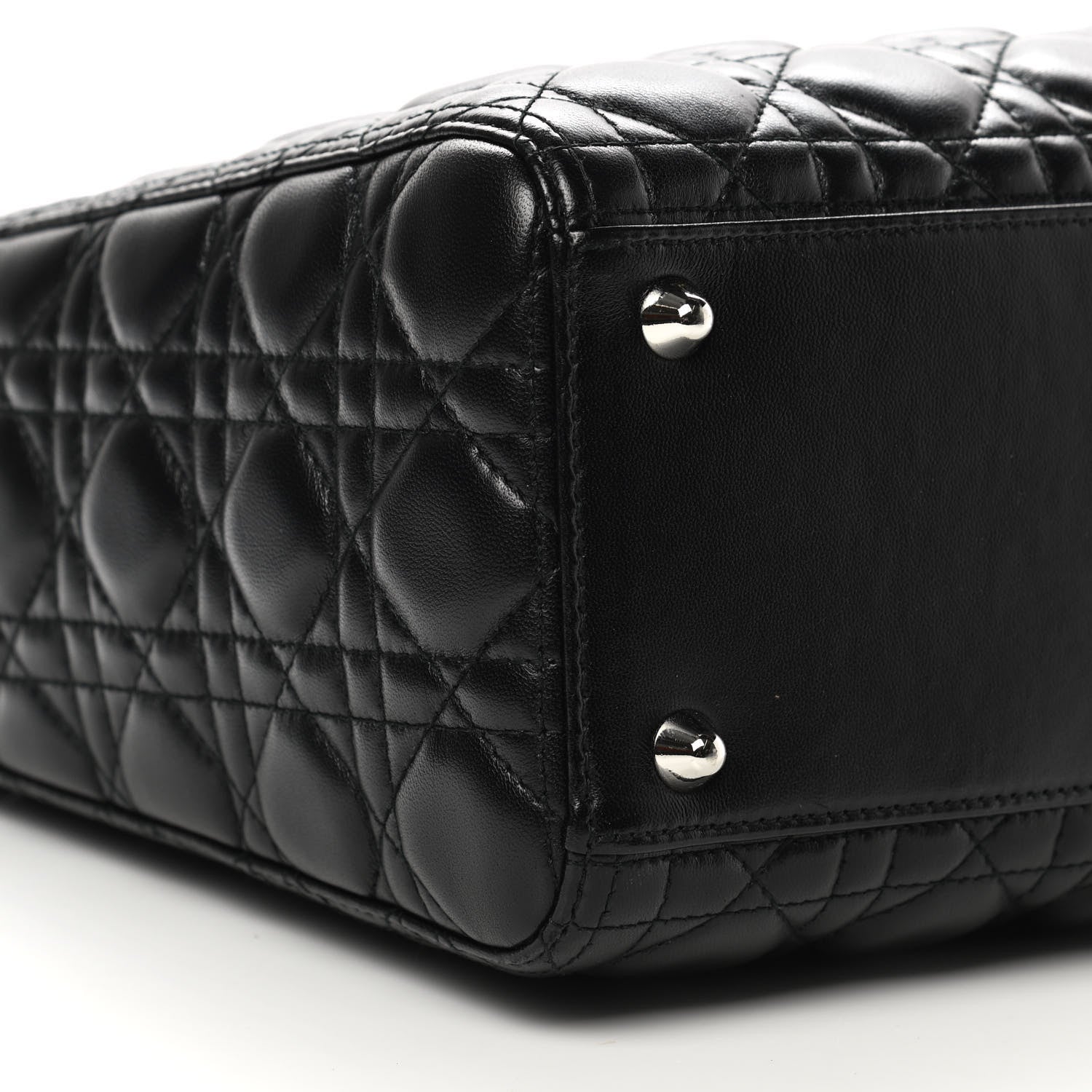 Christian Dior Lambskin Cannage Large Lady Dior Black 9 of 11