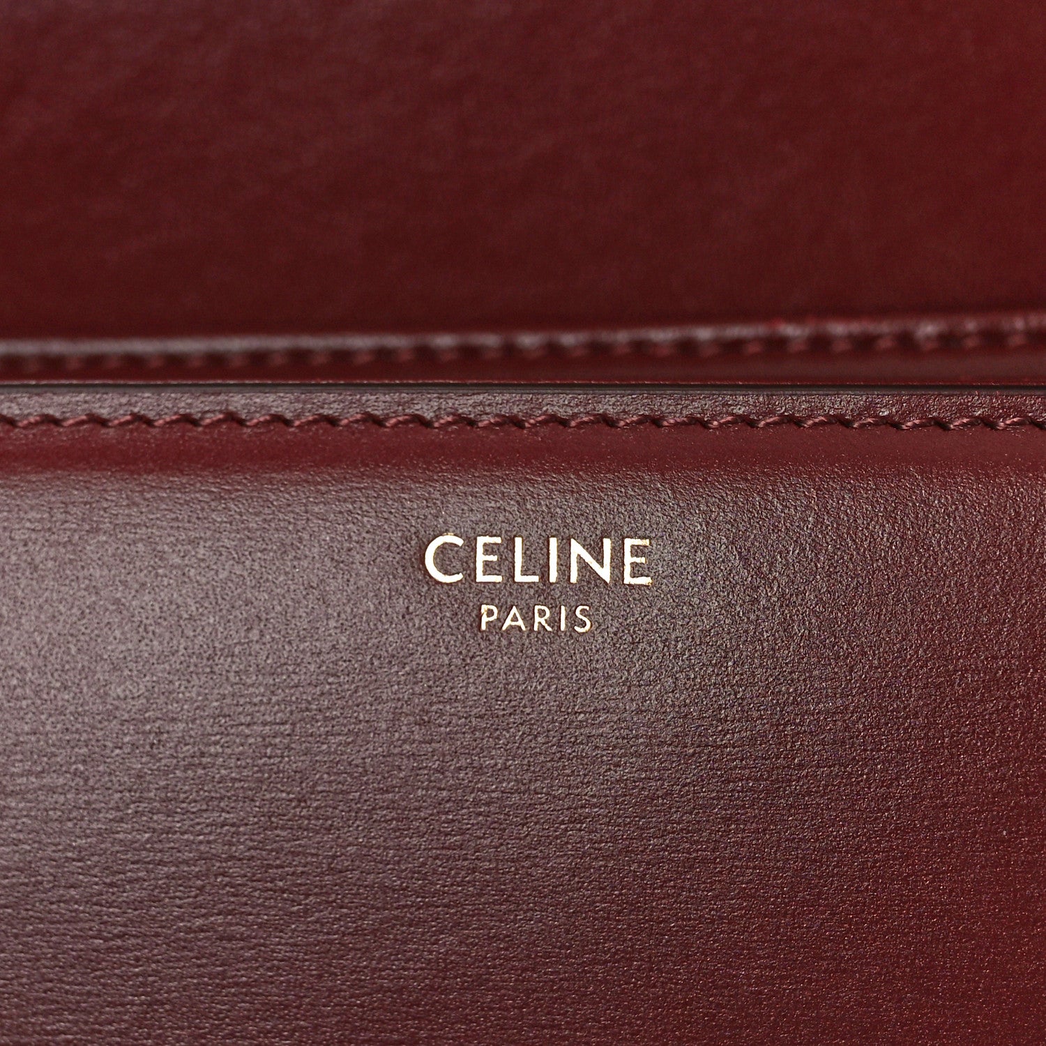 Celine Shiny Calfskin Medium Triomphe Light Burgundy 6 of 10