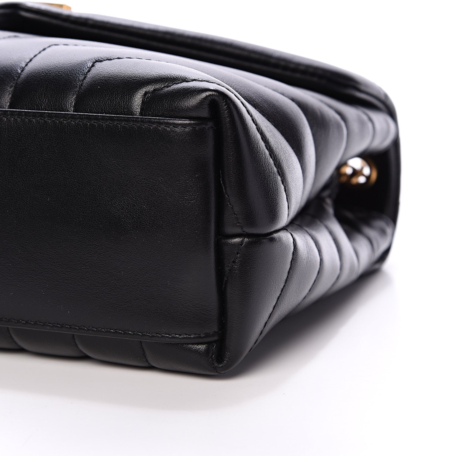 Saint Laurent Calfskin Y Quilted Monogram Small Loulou Chain Satchel Black 9 of 11