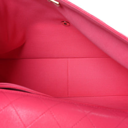 Chanel Caviar Quilted XXL Travel Flap Bag Dark Pink 5 of 9