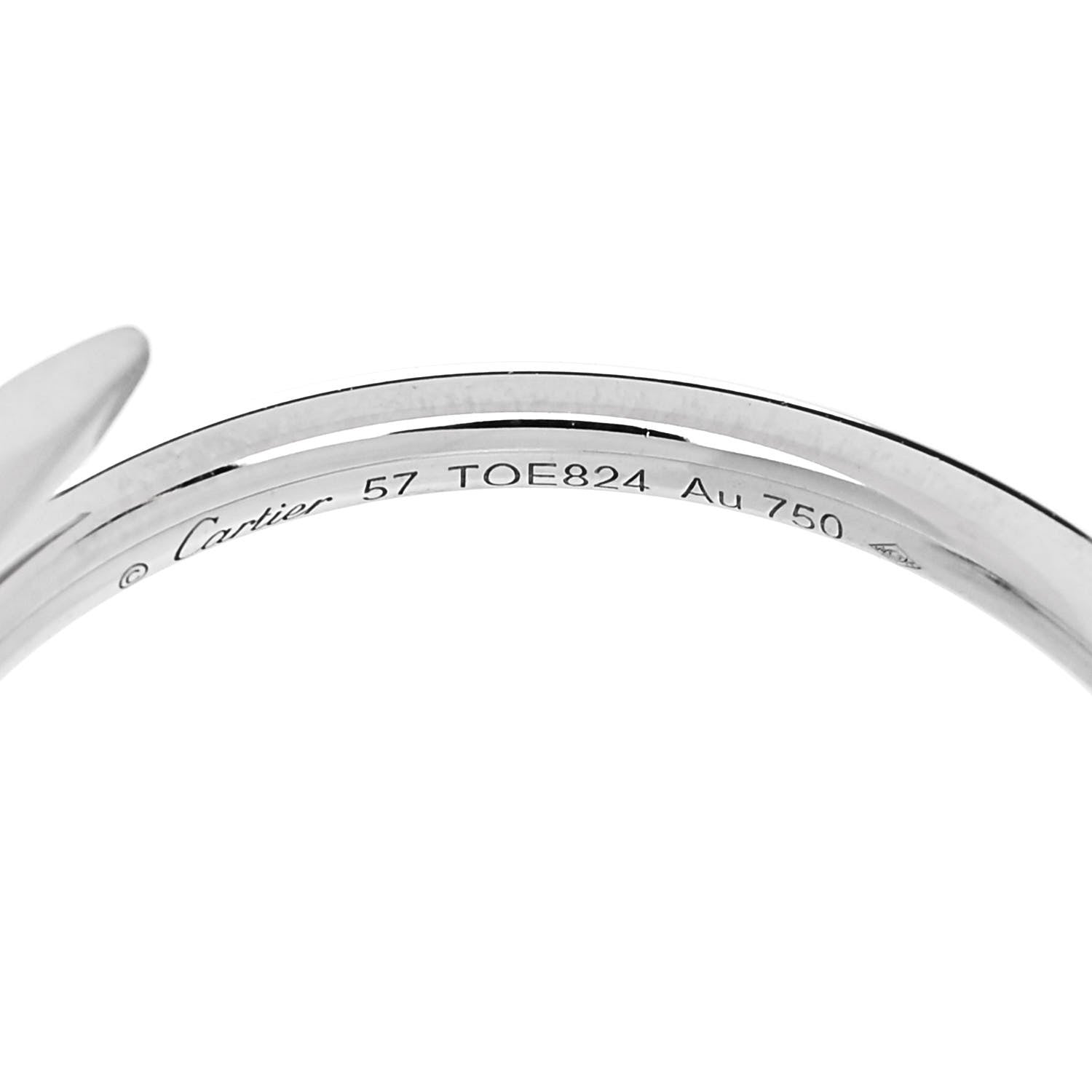 Cartier 18K White Gold Small Juste Un Clou Ring 57 8 5 of 6