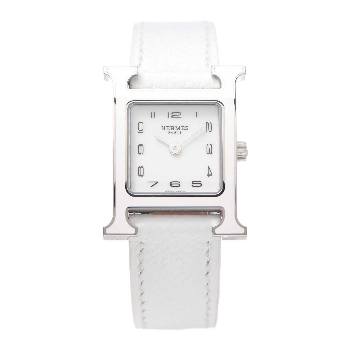Stainless Steel Epsom Lacquer 21mm Heure H Hour Quartz Watch Blanc