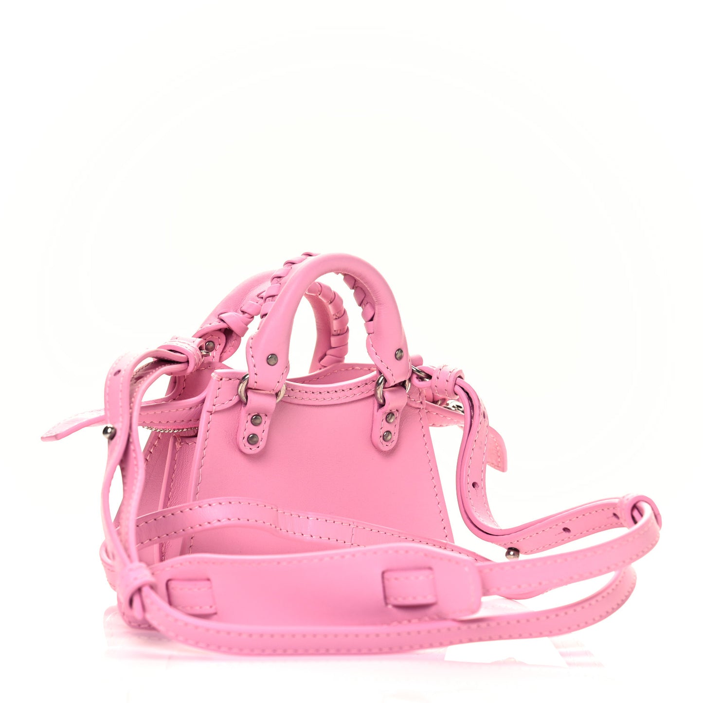 Smooth Calfskin Neo Classic Silver Hardware Super Nano City Crossbody Candy Pink