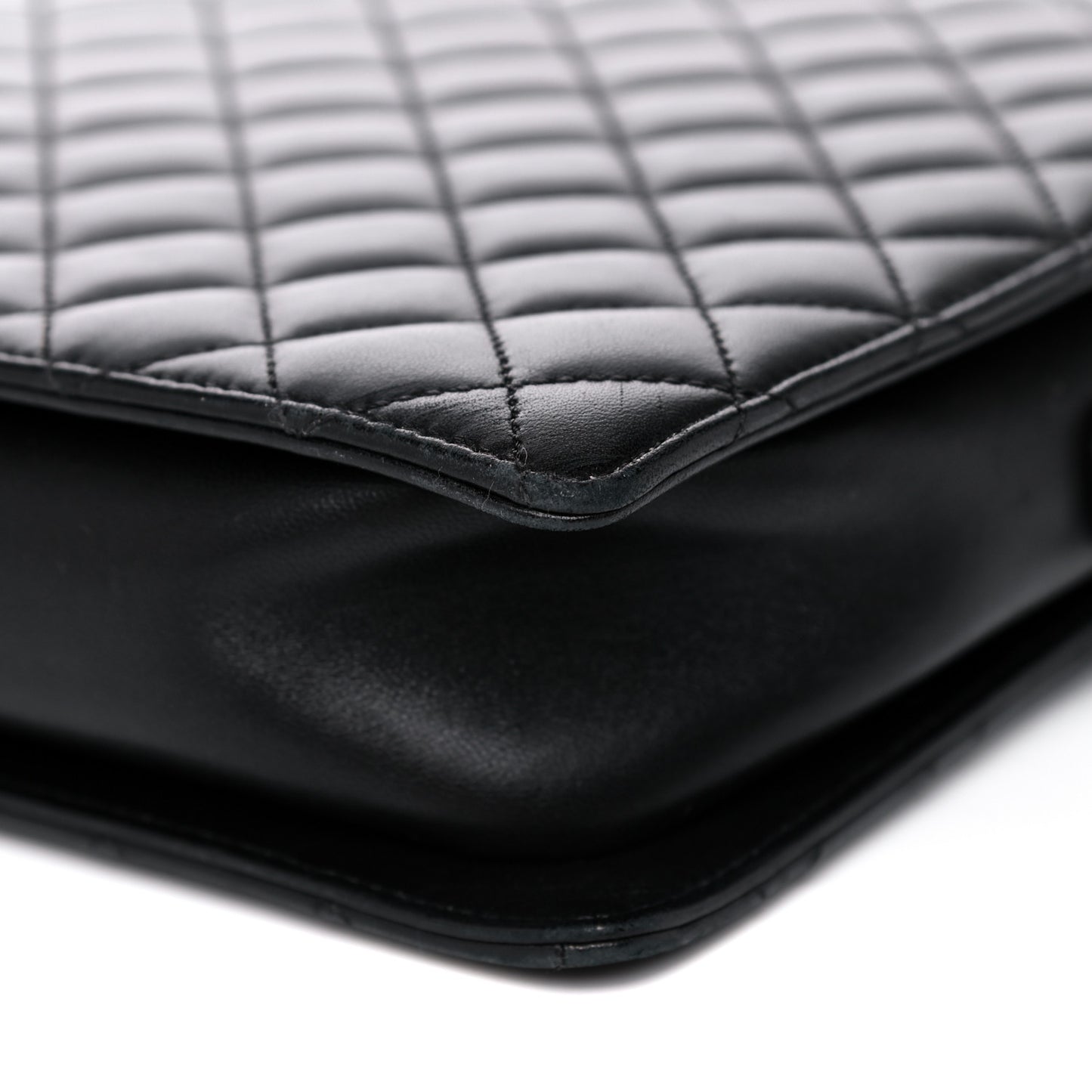 Lambskin Quilted Square Shopping Tote So Black