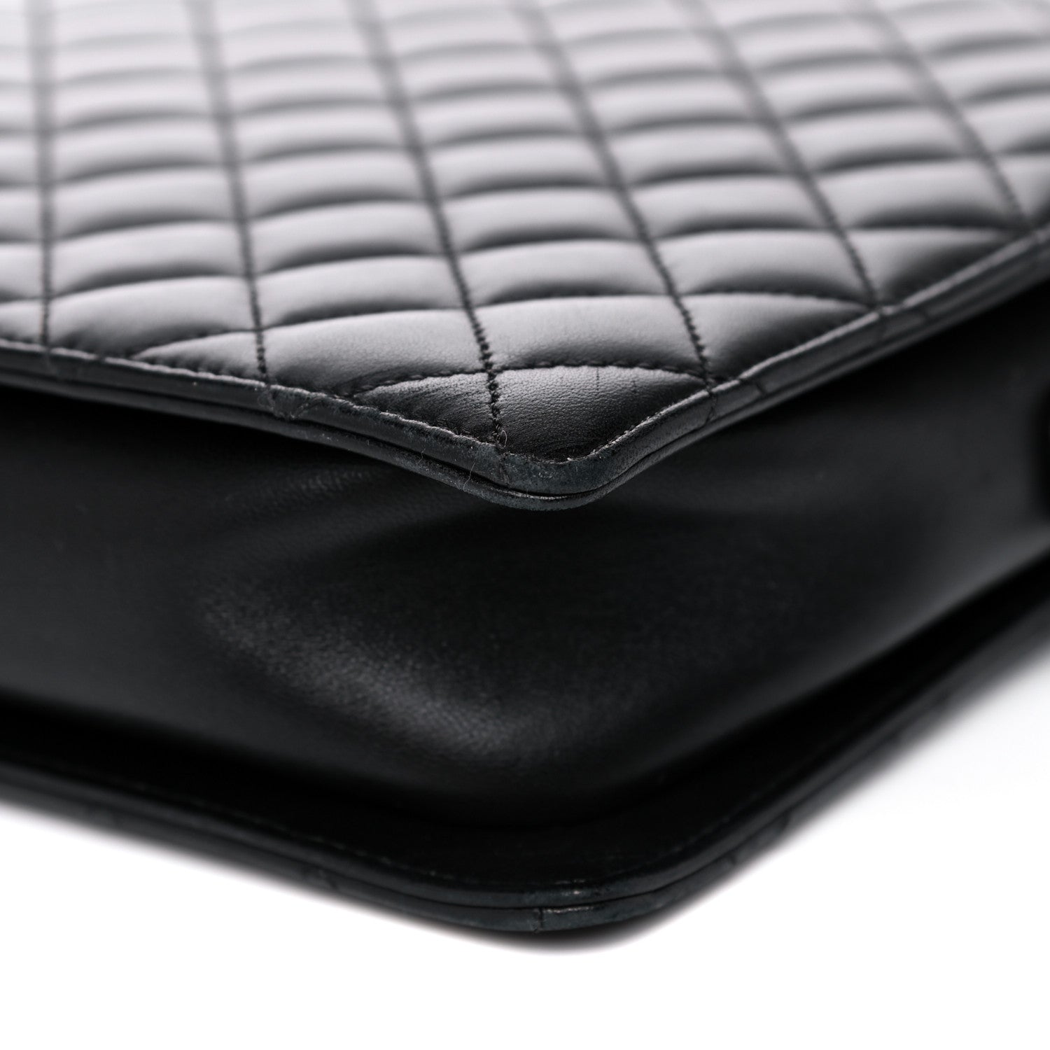 Chanel Lambskin Quilted Square Shopping Tote So Black 11 of 13