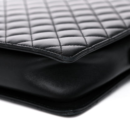 Chanel Lambskin Quilted Square Shopping Tote So Black 11 of 13