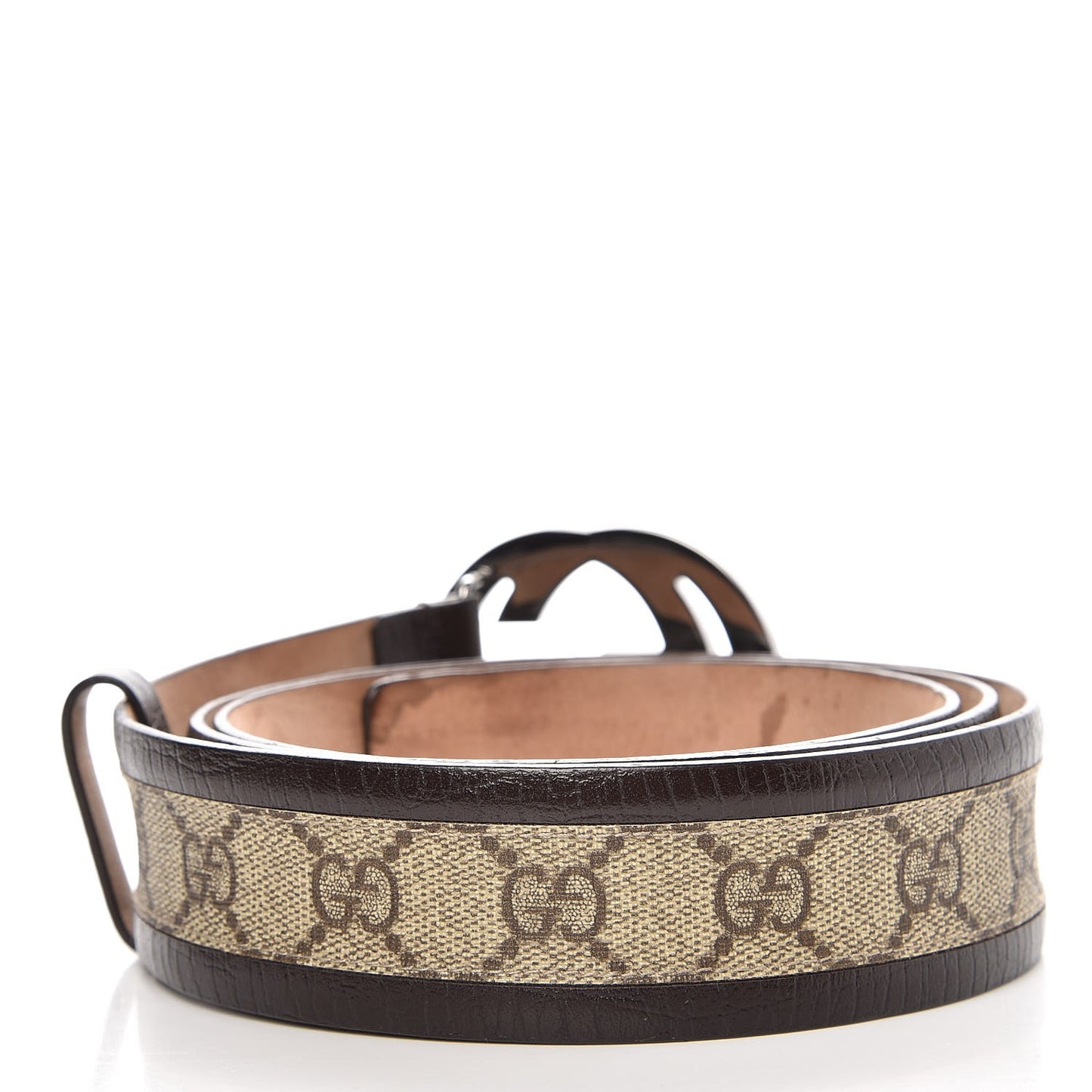 GG Supreme Monogram Niagara Lux Calfskin Interlocking G 40mm Belt 110 44 Beige Ebony Cocoa