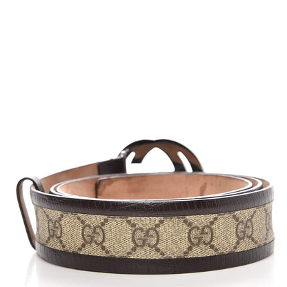 Gucci GG Supreme Monogram Niagara Lux Calfskin Interlocking G 40mm Belt 110 44 Beige Ebony Cocoa 3 of 7