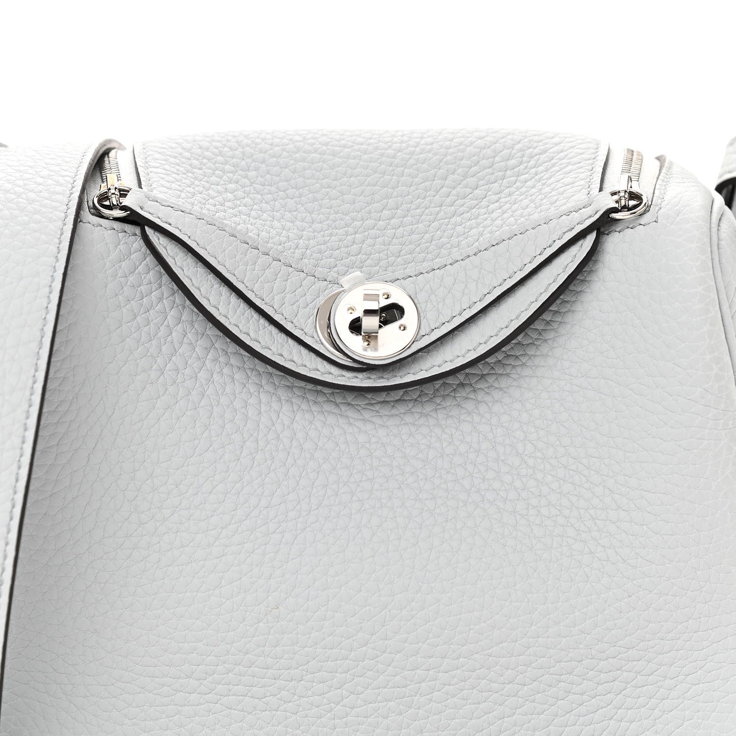 Hermes Taurillon Clemence Mini Lindy 20 Bleu Pale 8 of 10