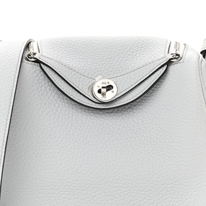 Hermes Taurillon Clemence Mini Lindy 20 Bleu Pale 8 of 10