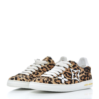 Louis Vuitton Calfskin Pony Hair Leopard Monogram Frontrow Sneakers 36 3 of 10