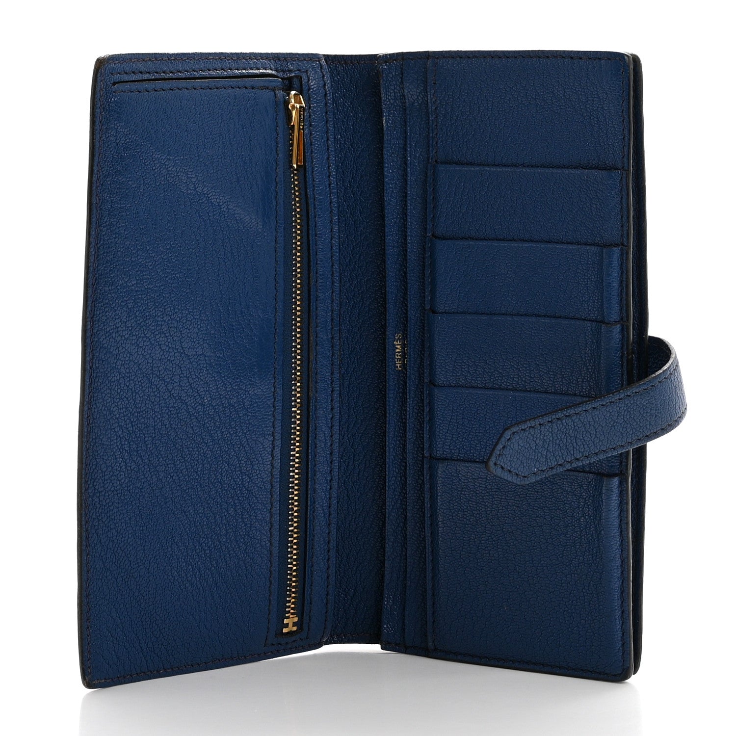 Hermes Chevre Mysore Bearn Gusset Wallet Bleu Agate 5 of 10