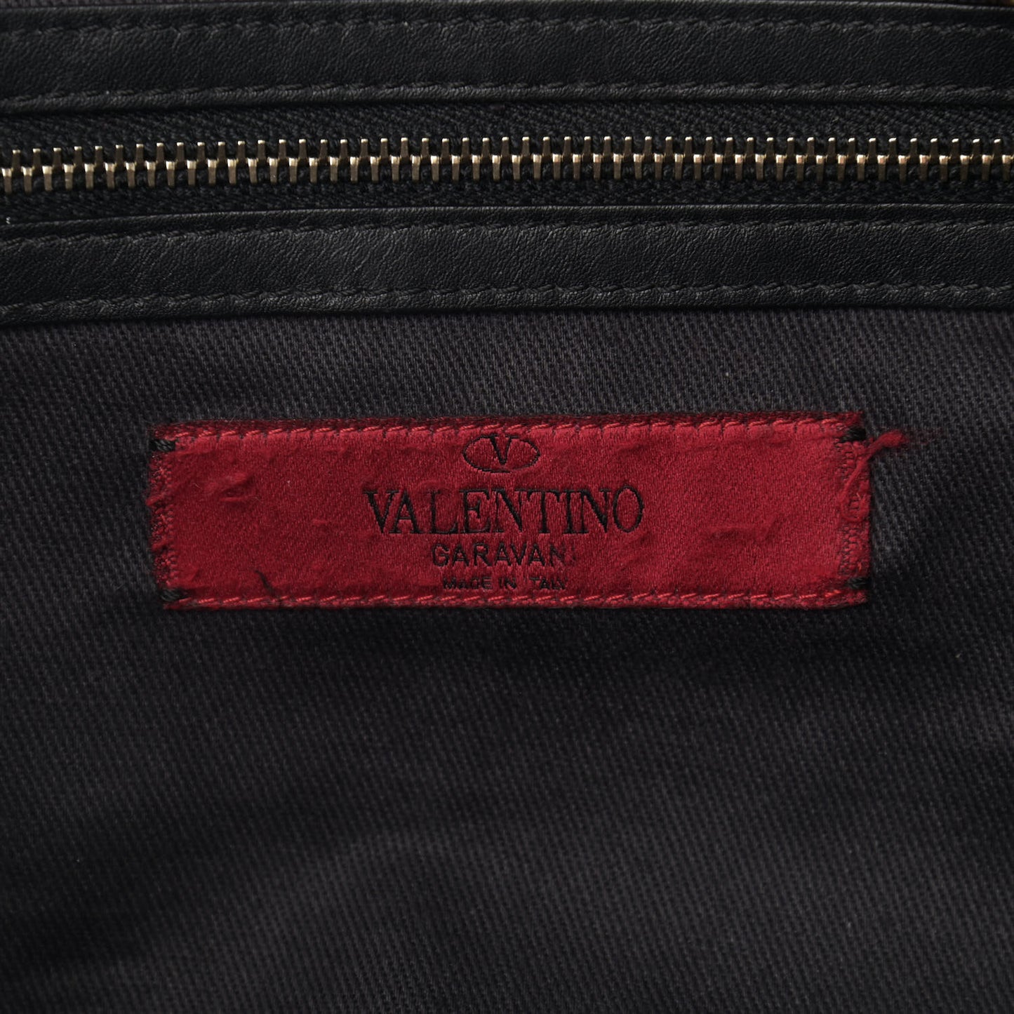 Vitello Rockstud Crossbody Tote Black