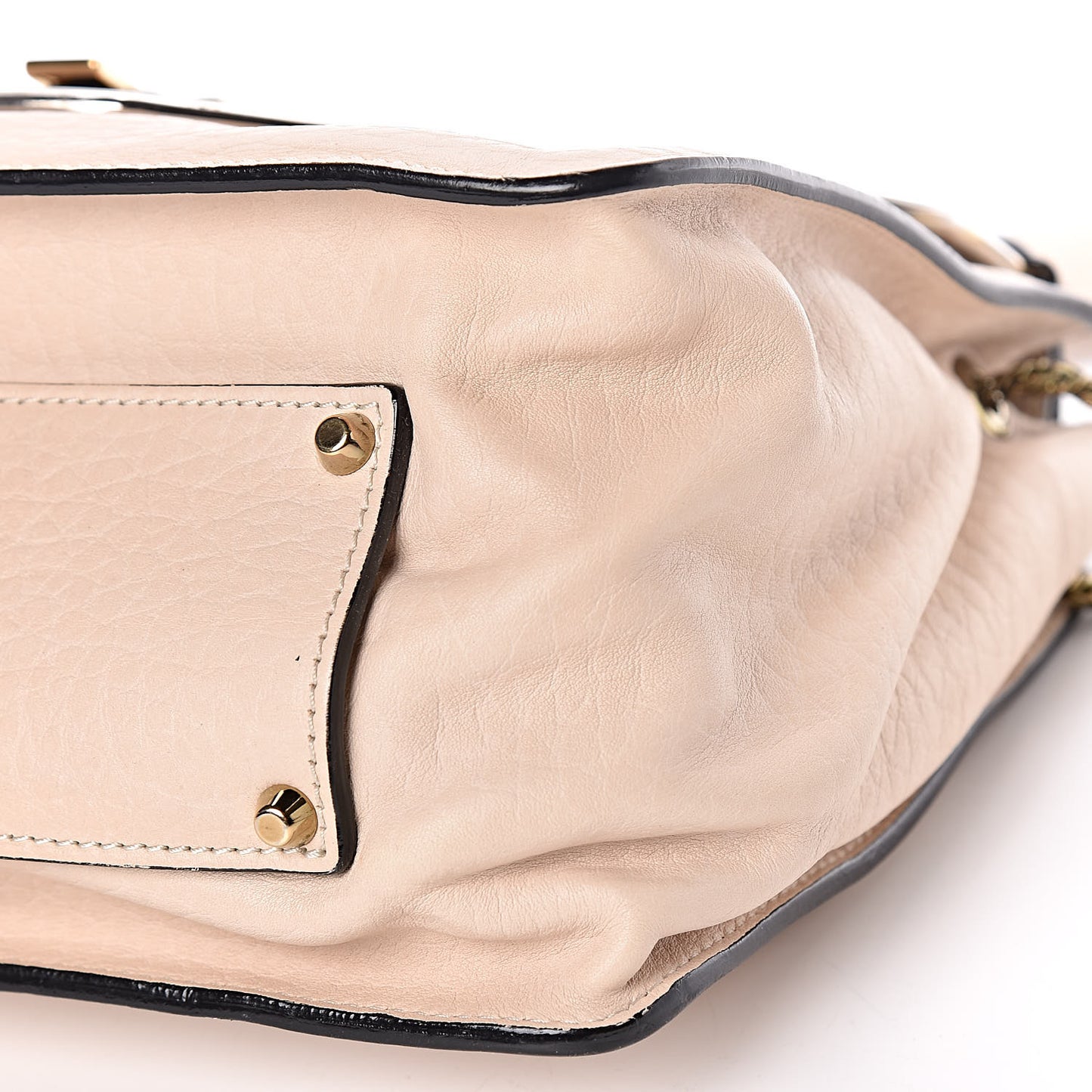 Grained Calfskin Medium Sally Flap Bag Beige