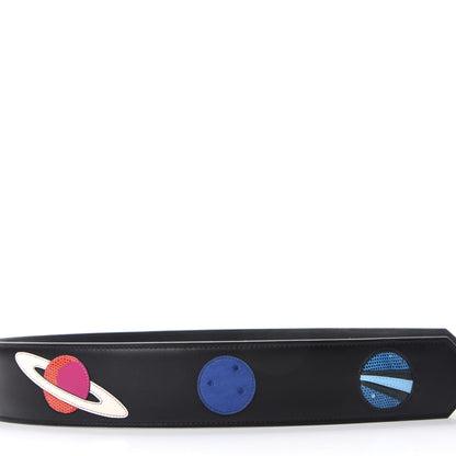 Hermes Veau Monsieur Lizard Ostrich Spaceship Sac A Malice Black Multicolor 9 of 17