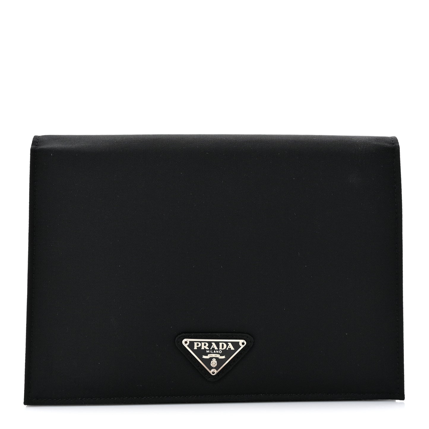 Tessuto Nylon Tri-Fold Compact Wallet Black