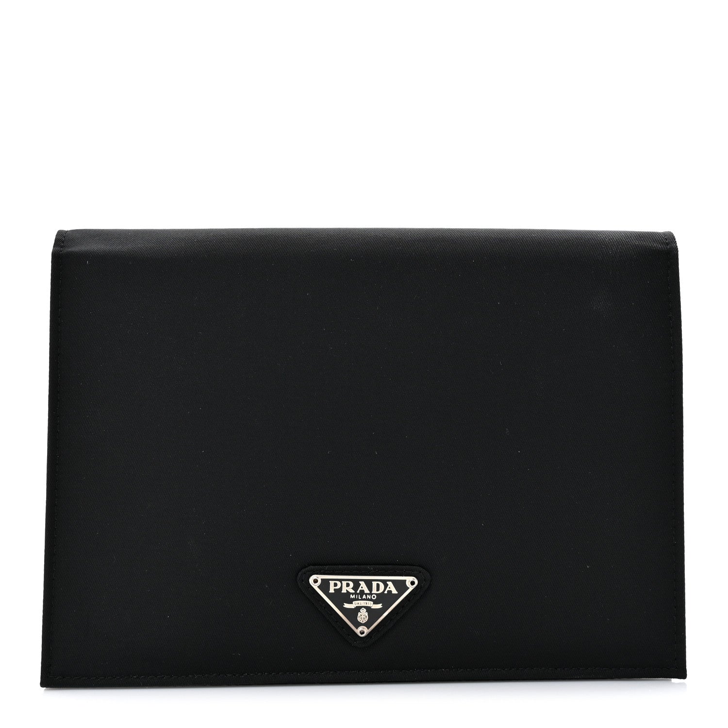 Prada Tessuto Nylon Tri-Fold Compact Wallet Black 1 of 8