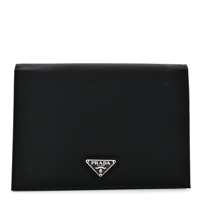 Prada Tessuto Nylon Tri-Fold Compact Wallet Black 1 of 8