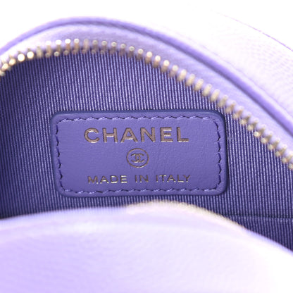 Chanel Caviar Quilted Round Clutch With Chain Purple 5 of 8