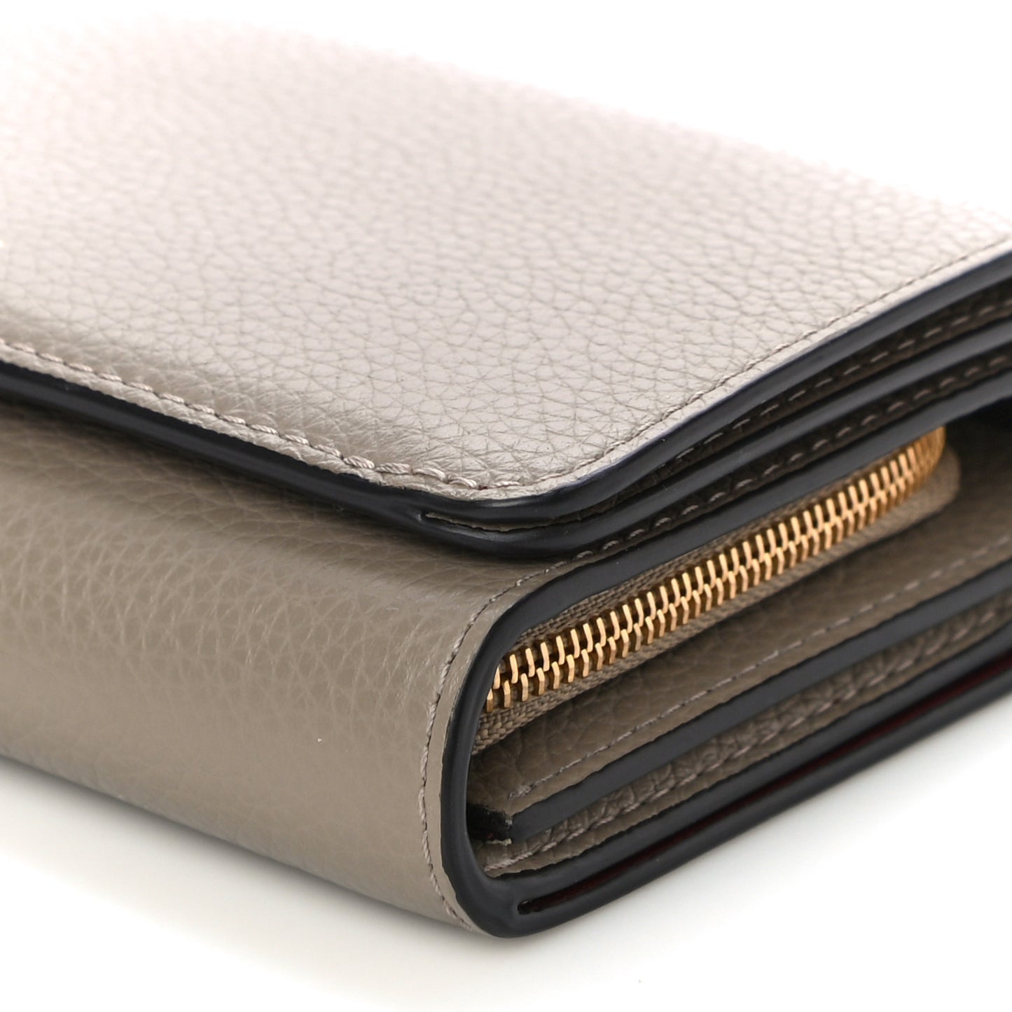 Small Classic Grain Medium Continental French Wallet Solid Grey