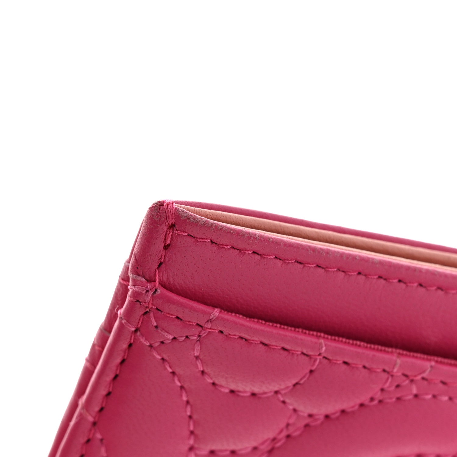 Chanel Lambskin Camellia Embossed Card Holder Fuchsia 12 of 13