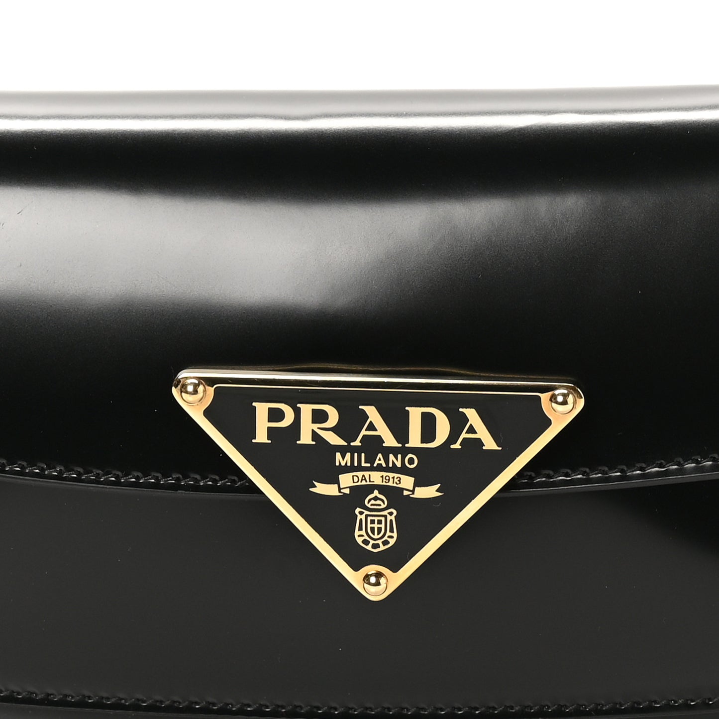 Spazzolato Triangle Flap Shoulder Bag Black