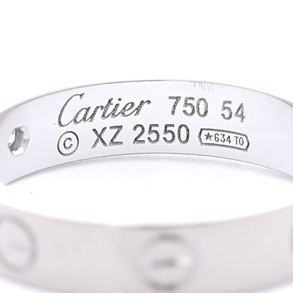 Cartier 18K White Gold Diamond 4mm LOVE Wedding Band Ring 54 6.75 4 of 5
