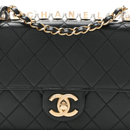 Chanel Lambskin Quilted Small Chic Pearls Flap Black 8 of 10