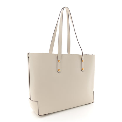Burberry Calfskin Crest Embossed Small Tote Limestone 3 of 14
