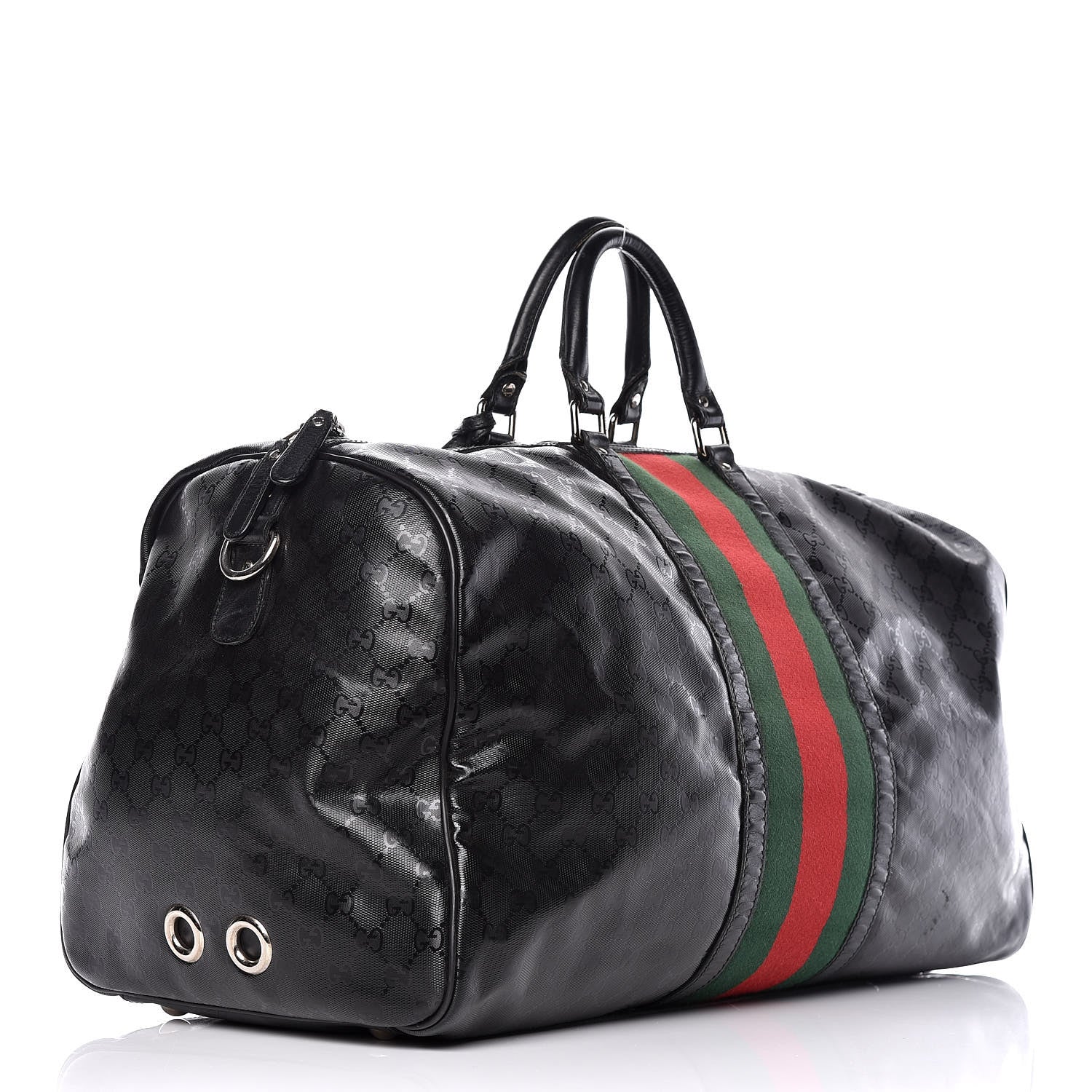 Gucci Imprime Monogram Web Carry On Duffle Bag Black 3 of 19