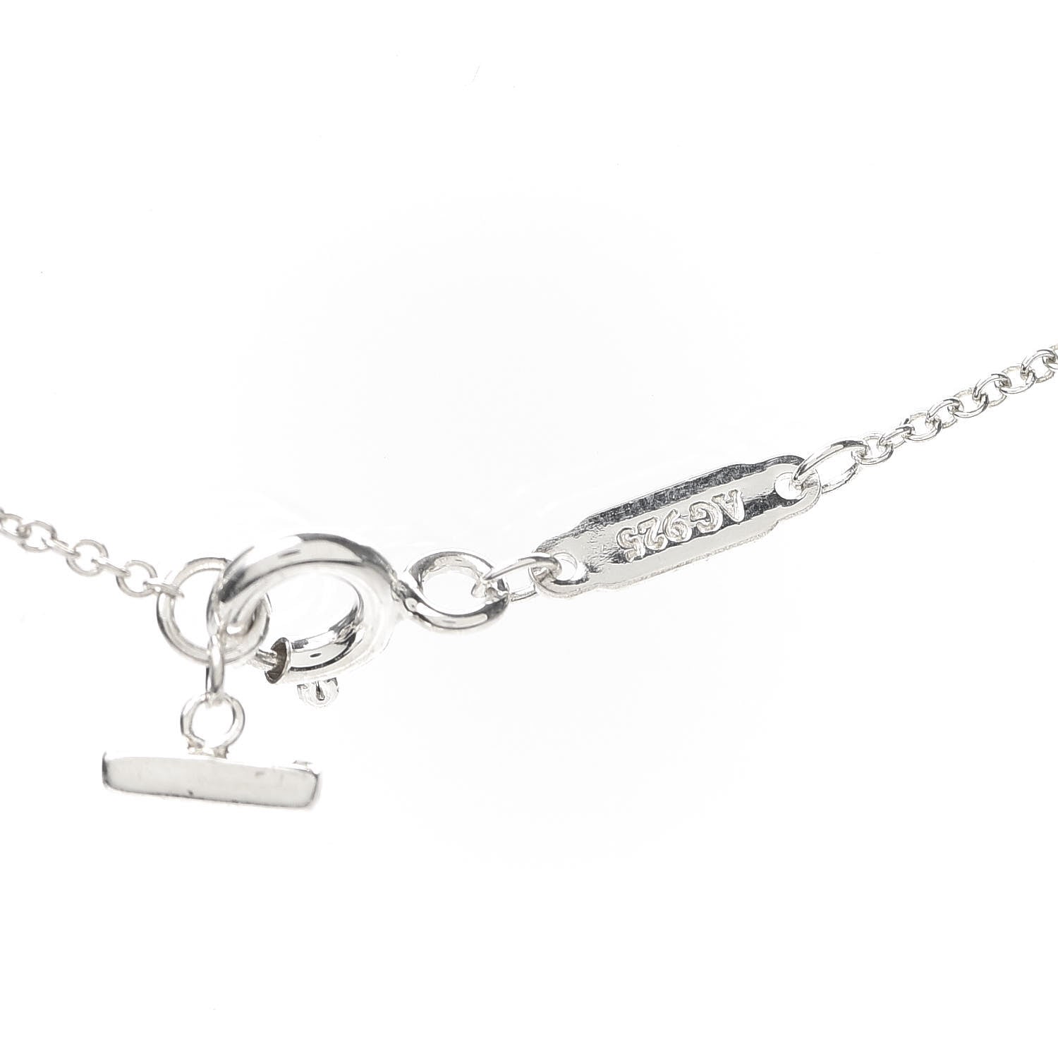 Tiffany Sterling Silver Small T Smile Pendant Necklace 4 of 5