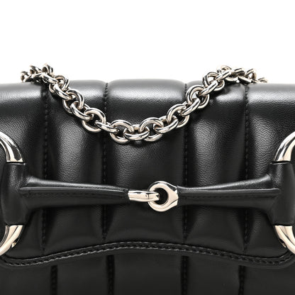Gucci Nappa Vertical Matelasse Small Maxi Horsebit Chain Shoulder Bag Black 8 of 12