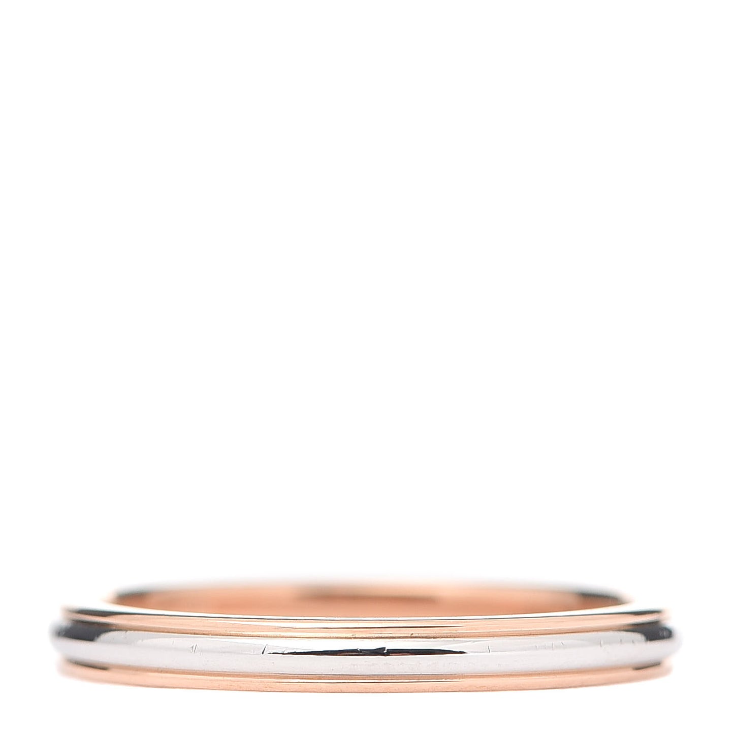 Platinum 18K Rose Gold Lucida 2mm Band Ring 47 4