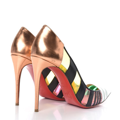 Christian Louboutin PVC Patent Metallic Calfskin Brandy 100 Pumps 38 Multicolor 4 of 14